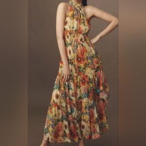 The Somerset Chiffon Maxi Dress, Color Gold, Size XXS, Retail $188.00 USD